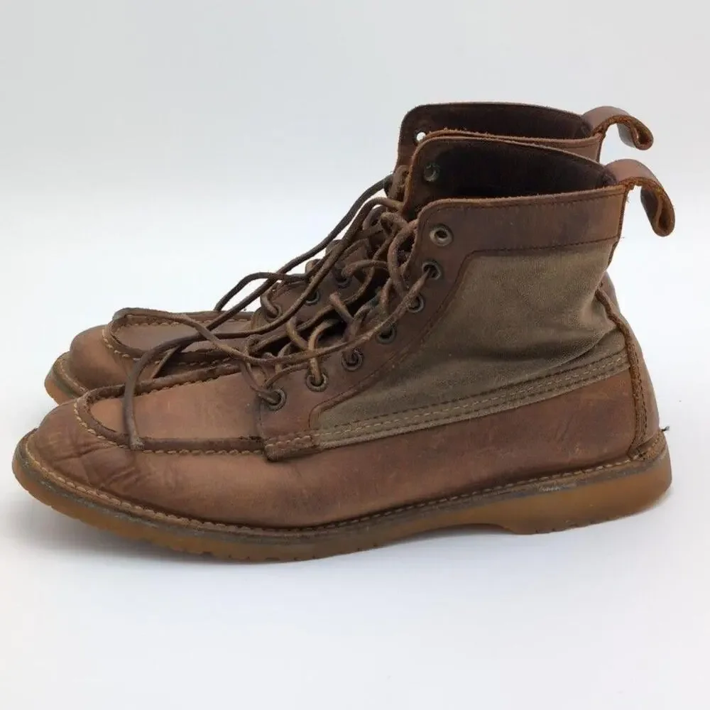 Red Wing Boots Mens 9 Brown 3335 Weekender Canvas Moc Leather Work Shoes